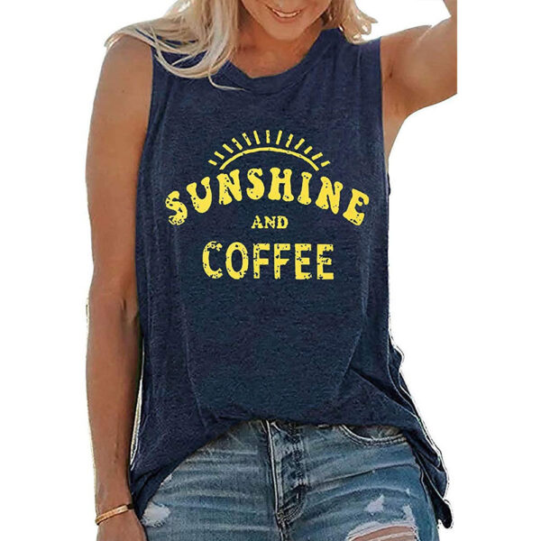 E Printed Round Neck Sleeveless T-shirt For Women - Image 8