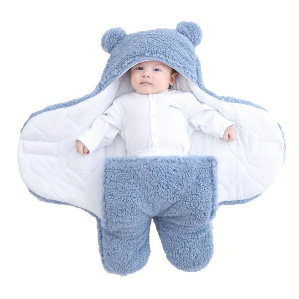 Winter Baby Sleeping Bag Bear Nap Printed Sleeping Bag, Suitable For Babies Aged 0-10 Months, Soft Nap Mat With Removable Pillow - Image 7