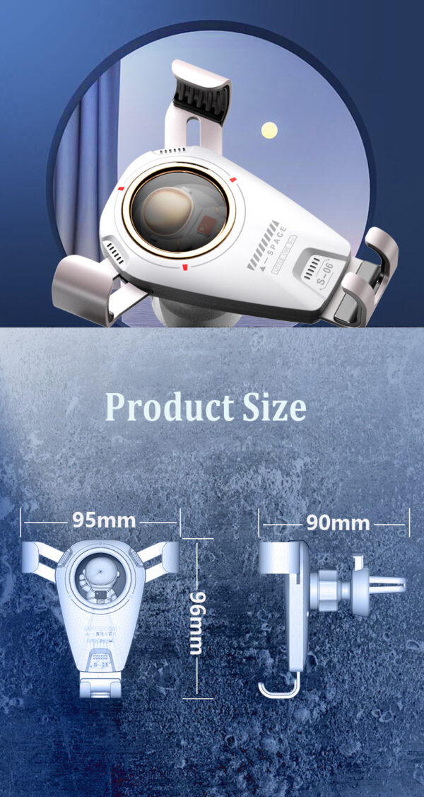 Universal Car Phone Holder Multifunctional 360 Degree Astronaut Theme Car Holder For Phone Car Air Vent Phone Holders For Your Car With Newest Metal Hook Clip, Air Vent Cell Phone Car Mount - Image 10