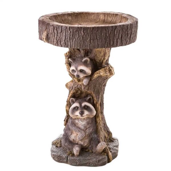 Garden Decoration Raccoon Resin Ornaments Handicraft Gardening Bird Drinking Ornaments - Image 5