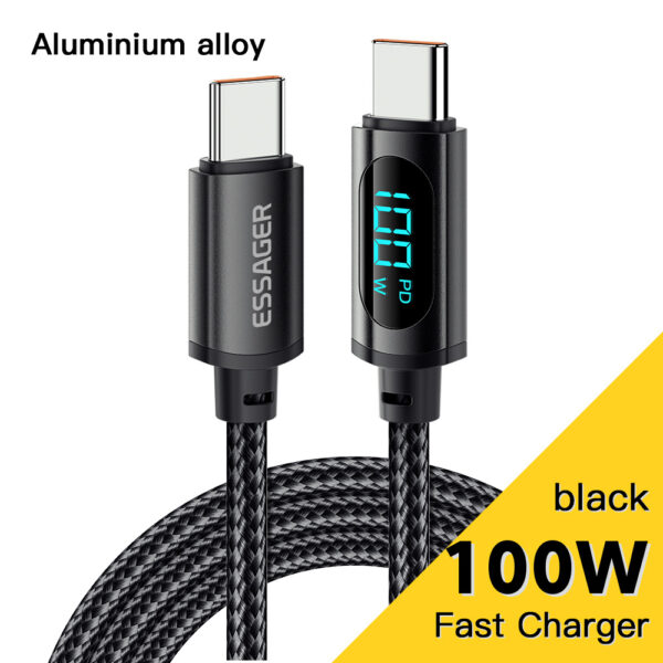 Fast Charging Digital Display Data Cable PD100W Aluminum Alloy - Image 3