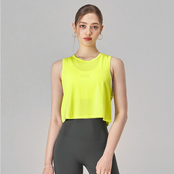 Cropped Sleeveless Vest Women's Lightweight Breathable Quick-drying Yoga Clothes Sports Running - Image 6