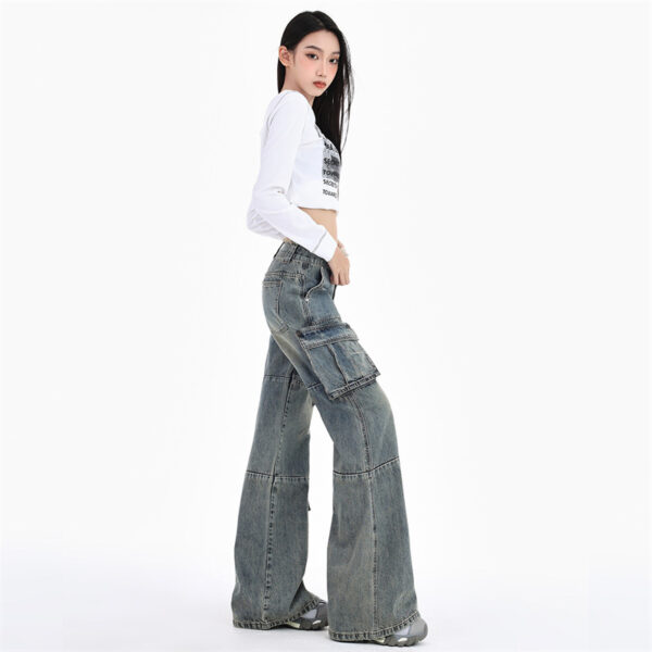 Women's American-style Retro Workwear Jeans - Image 2