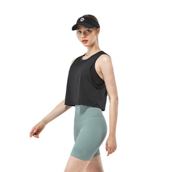 Cropped Sleeveless Vest Women's Lightweight Breathable Quick-drying Yoga Clothes Sports Running - Image 5