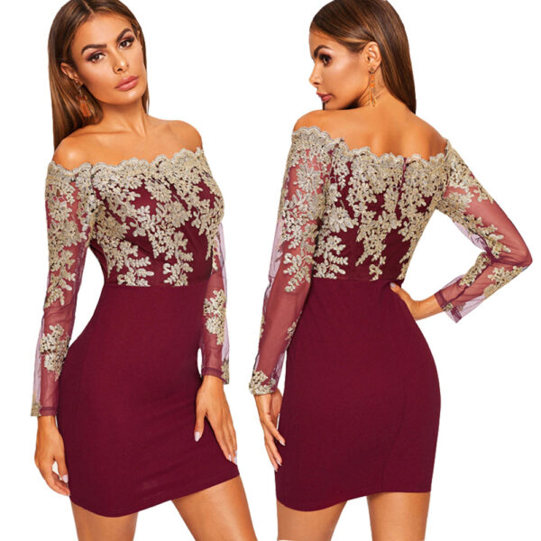 Water-soluble Lace Tube Top Long Sleeve Dress - Image 10