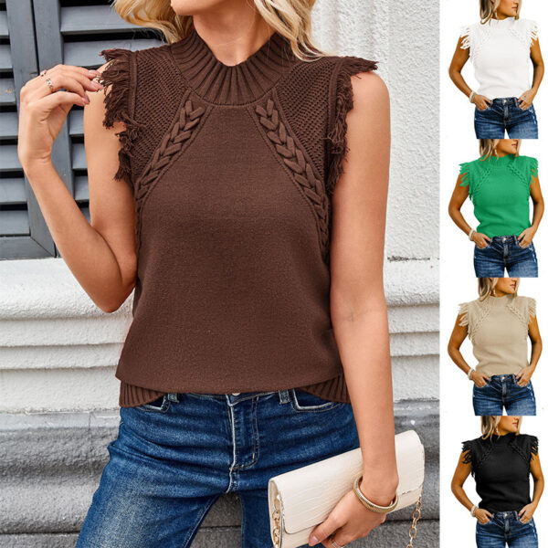 Casual Weaving Sleeveless Sweater Vest - Image 8