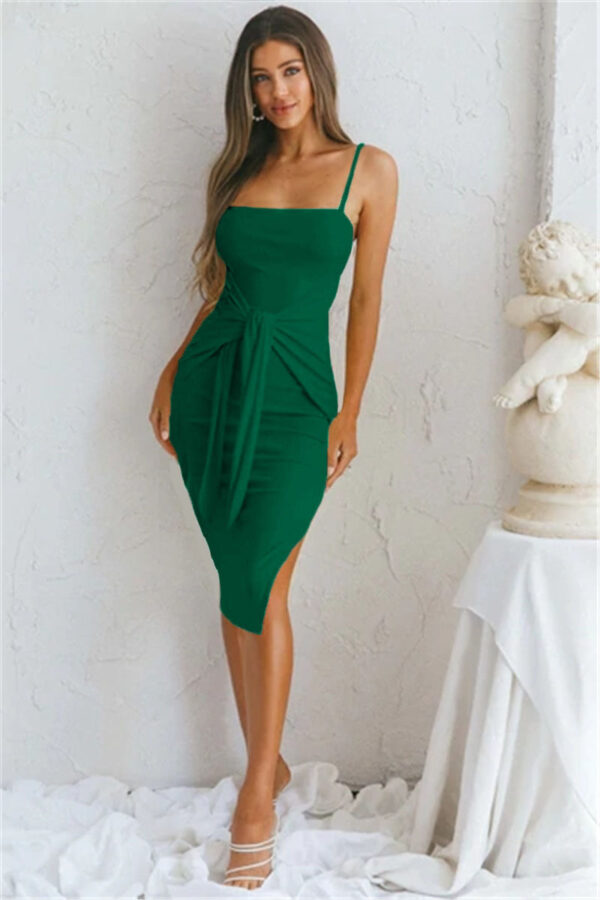 Strap Slit Fashion Casual Tight Women's Dress - Image 5