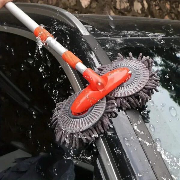 Microfiber Mop Wash Kit Telescopic Car Cleaning Brush With 4 Replacent Header - Image 10