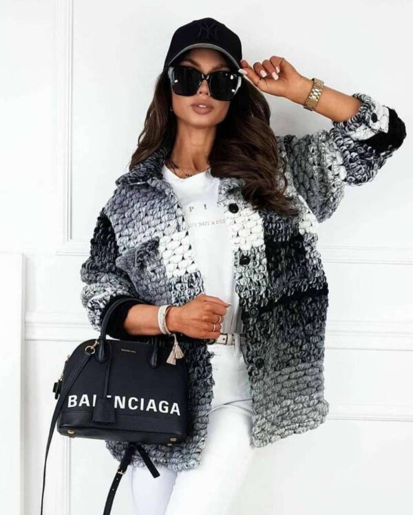 Autumn And Winter New Products Fashion Printed Ladies Woolen Coat - Image 5