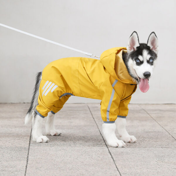 Dog Raincoat With Reflective, Waterproof Dog Rain Jacket With Hood, Leash Hole, Reflective Strap For Small Medium Dogs, Lightweight Puppy Clothes - Image 3