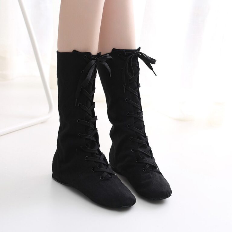 High Top Lengthened Adult Canvas Jazz Boots Soft Sole - Image 5