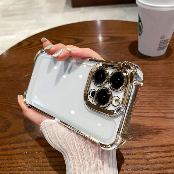 Four-corner Drop-resistant Phone Case Full Cover Transparent Electroplated Space Protective Cover