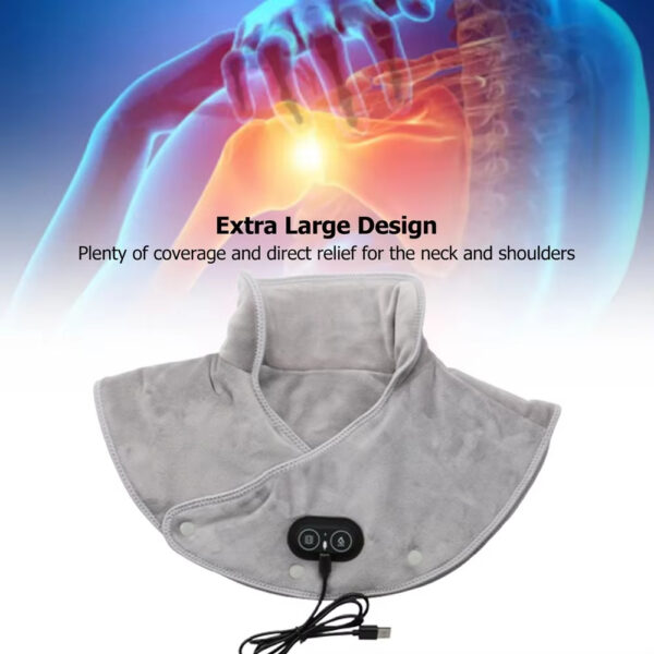 Electric Heating Shoulder Neck Pad Soft Comfortable Thermal Compress Cervical Shawl USB Heated Back Warm Wrap Tool Relief - Image 4