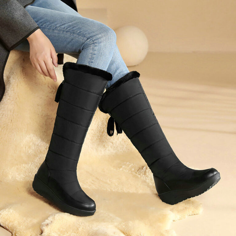 Women's Mid-calf Comfortable Platform Waterproof Down Cotton Snow Boots - Image 3