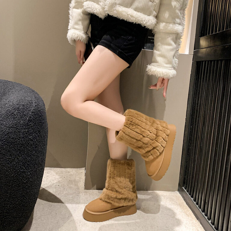 Winter Niche Snow Boots Sleeve Thick Bottom Increased Female Fleece-lined Thickened Short Warm - Image 5