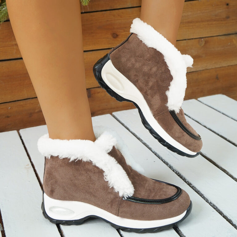 Women's Plus Velvet Snow Boots Sole Air Cushion Decoration - Image 2