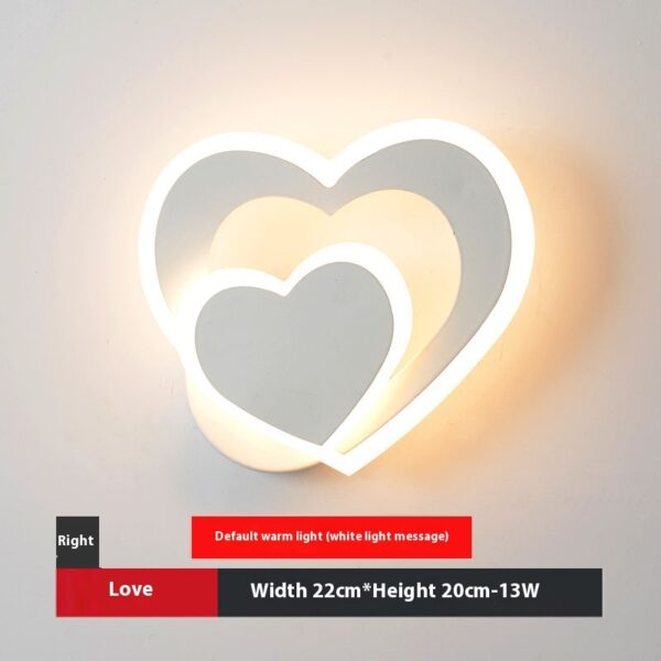 LED Heart-shaped Creative Bedroom Living Room Road Background Wall Bedside Lamp - Image 9