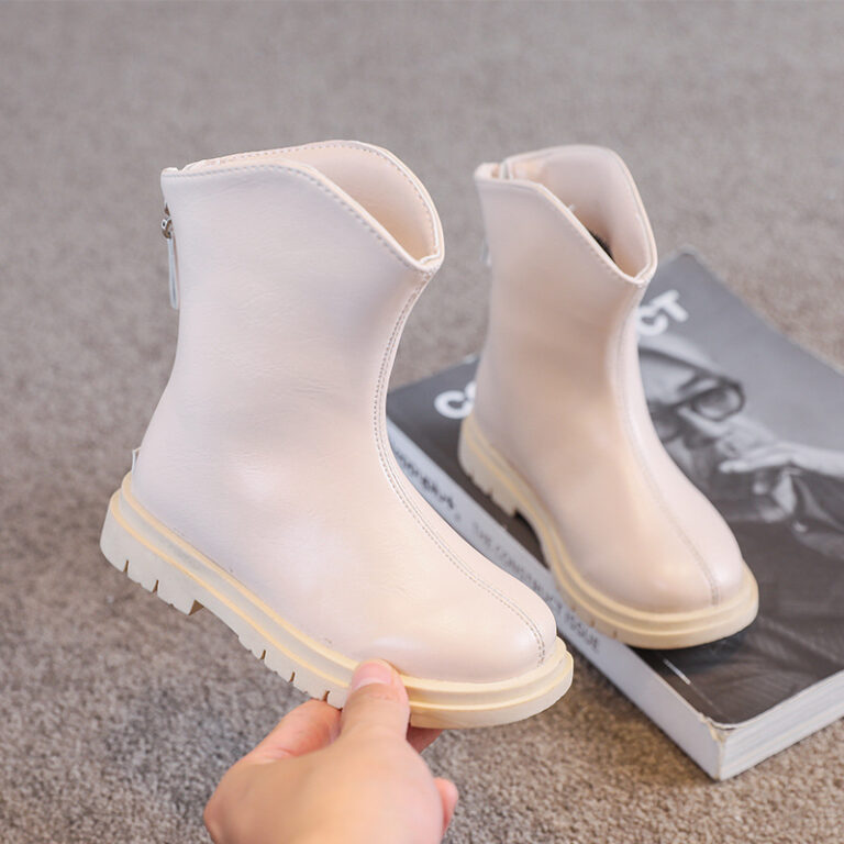 Autumn And Winter Girls Korean Casual Plus Velvet Warm Leather Boots - Image 6