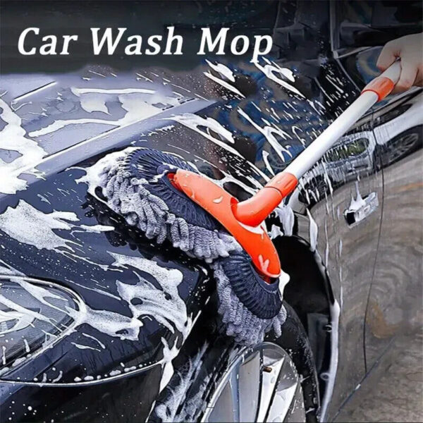 Microfiber Mop Wash Kit Telescopic Car Cleaning Brush With 4 Replacent Header - Image 3