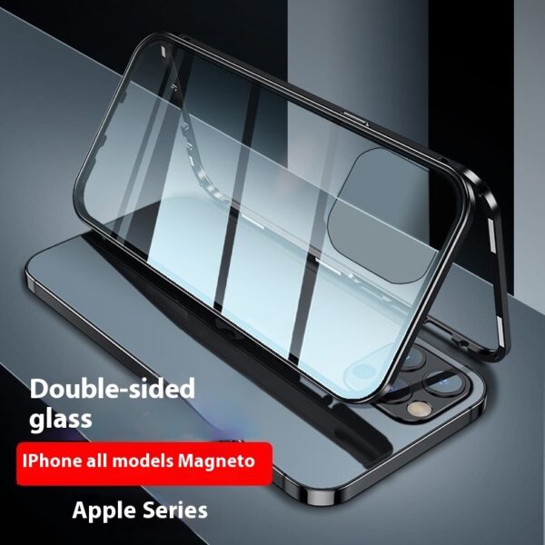 Magnetic King Double-sided Glass HD Metal Frame Phone Case