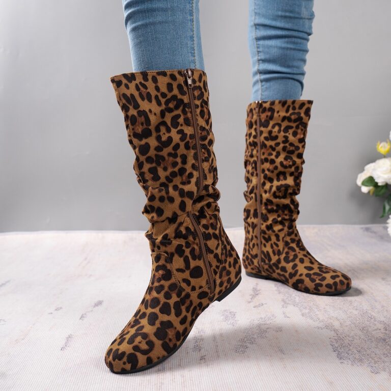 Winter Warm Round Toe Side Zipper Women's Middle Boots - Image 3