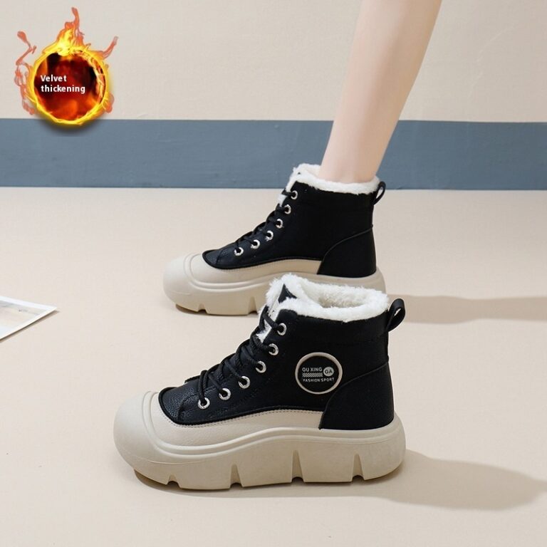 Women's High-top Velvet Warm Cotton Shoes Platform Snow Boots - Image 6