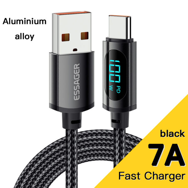 Fast Charging Digital Display Data Cable PD100W Aluminum Alloy - Image 6