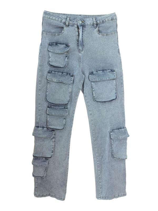 Women's Fashion Work Clothes Style Denim Trousers - Image 2