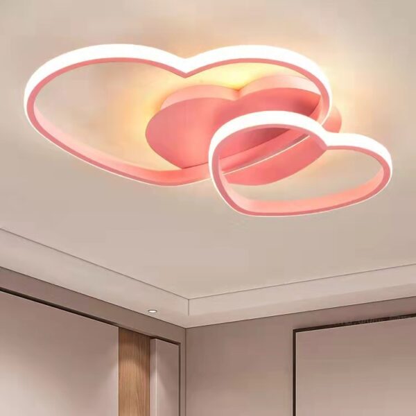 Double Heart Children's Bedroom LED Ceiling Light - Image 3