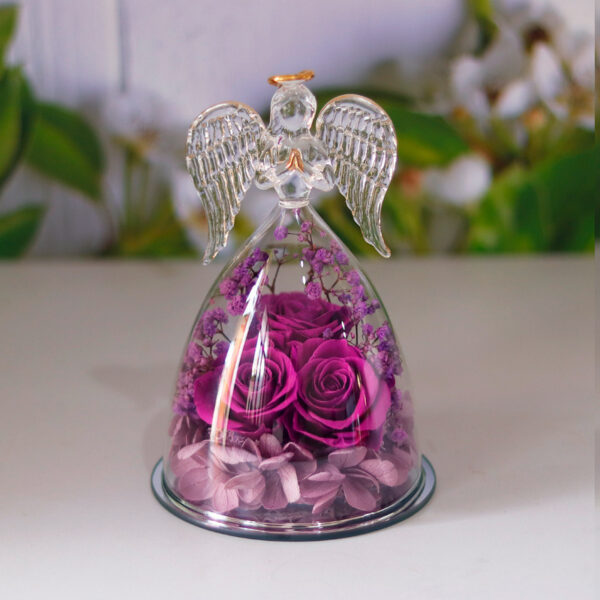 Eternal Flower Gift Box Angel Glass Cover Dried Rose Gift Box For Christmas New Year Valentine's Day Home Decor - Image 10