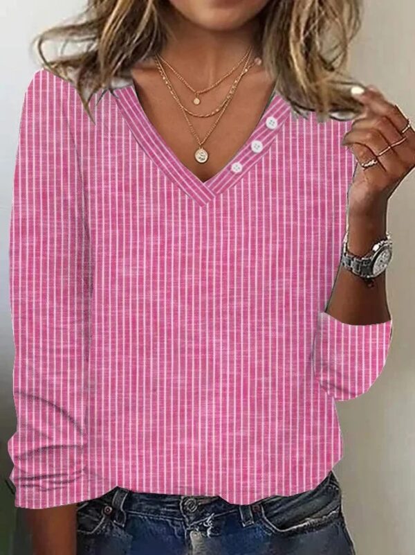 Women's Fashion Striped Casual T-shirt Top - Image 7