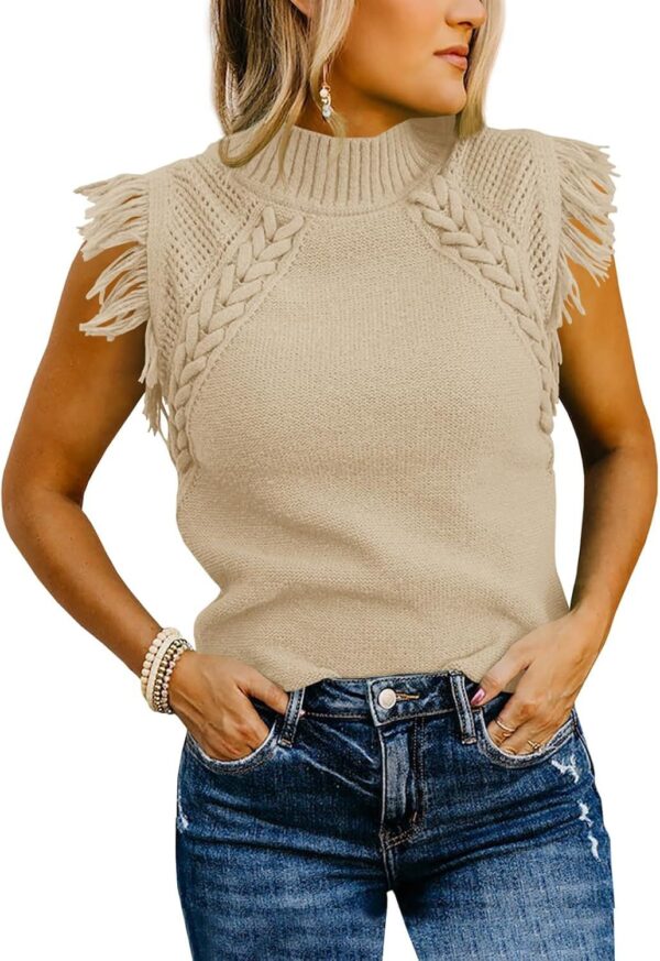 Casual Weaving Sleeveless Sweater Vest - Image 3