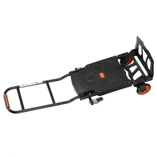 Portable Flat Bed Trailer Multifunction Foldable Hand Truck with 2 Straps for Home Use - Image 3