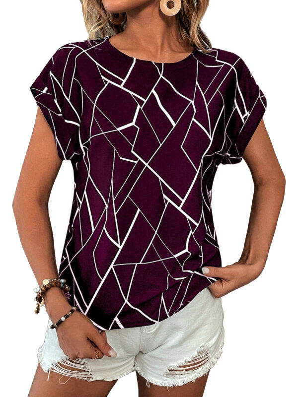 Short Sleeve Women's Printed Wear Fashion Round Neck - Image 5