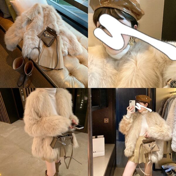 Artificial Fox Fur Fur Female Middle Large Coat - Image 3