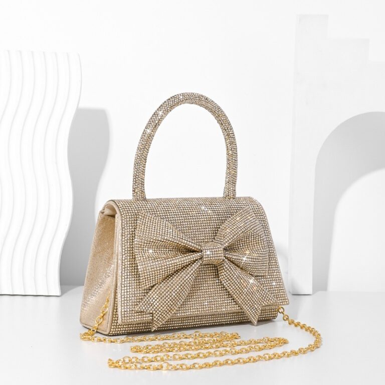 New Light Luxury Full Diamond Bow Handbag - Image 5