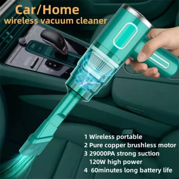 Cordless Hand-Held Vacuum Cleaner Mini Portable Car Auto Home Wireless Handheld Vacuum Cordless, Portable Car Vacuum Cleaner With Powerful Suction And Brushless Motor, Rechargeable - Image 2