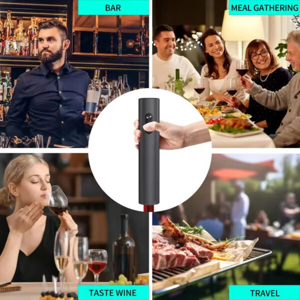 Electric Wine Opener Set Automatic Wine Opener Spiral Corkscrew Battery Powered One-click Button Can Opener For Home Party Bar - Image 9