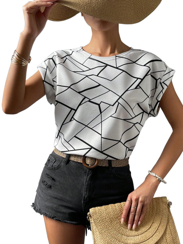 Short Sleeve Women's Printed Wear Fashion Round Neck - Image 7