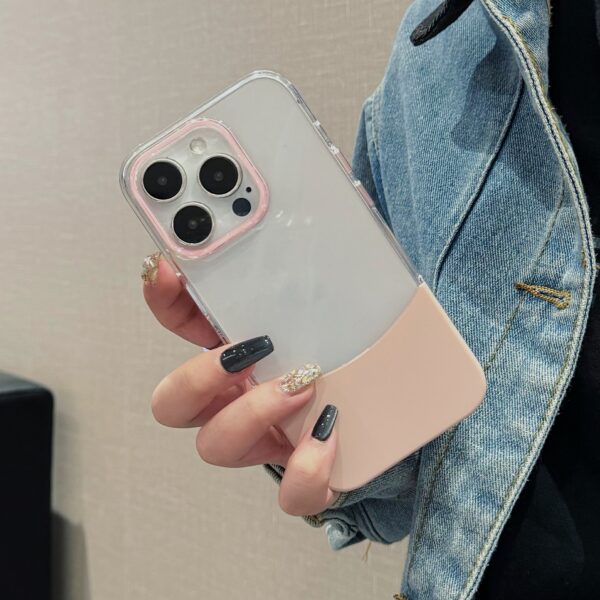 Phone Case Magnetic Up And Down Plug AF Transparent Stitching Two-color Protective Sleeve - Image 3