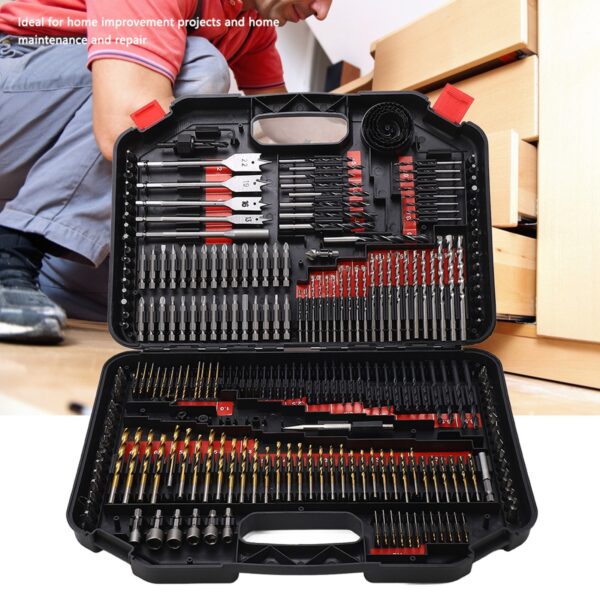 246PCS Multifunctional Combination Drill Bit Screw Bits Set Kit with Black Plastic Box - Image 10