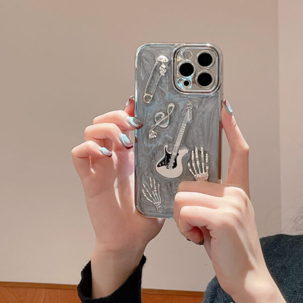 Cement Gray Metal Guitar Electroplating Protective Cover Phone Case - Image 10