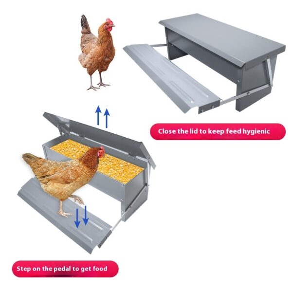 Pedal Type Chicken Feeding Trough Automatic Pet Feeder Chicken, Duck And Goose Feeding Trough - Image 2