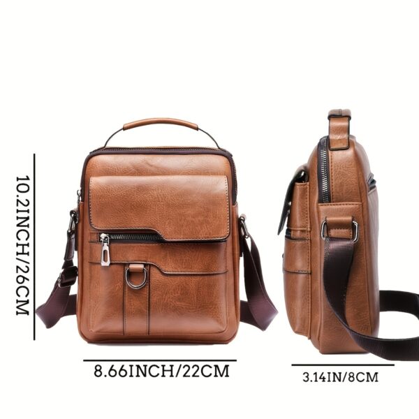 Men's New Shoulder Bag, Crossbody Bag For Men Messenger Bag Handbag, PU Leather Purse Messenger Crossbody Bags Casual New Product With Card Bag, PU Material With Card Holder Wallet - Image 3