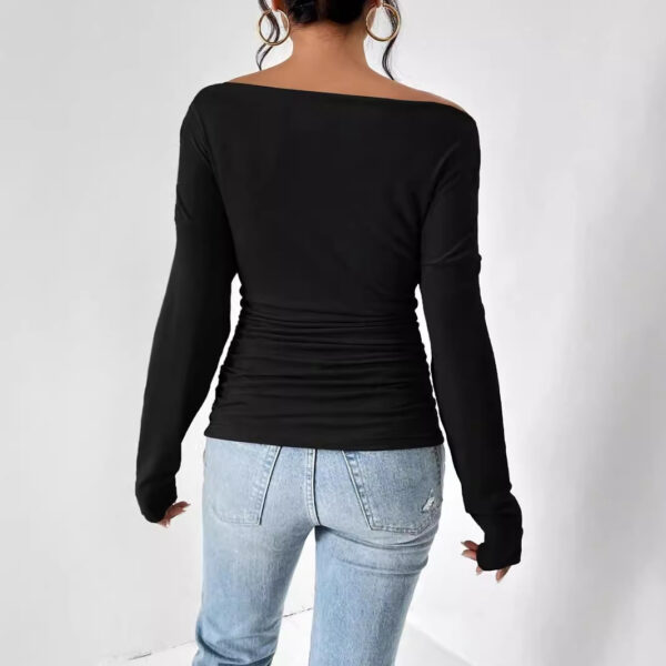 Off-the-shoulder Asymmetric Neckline Top - Image 2