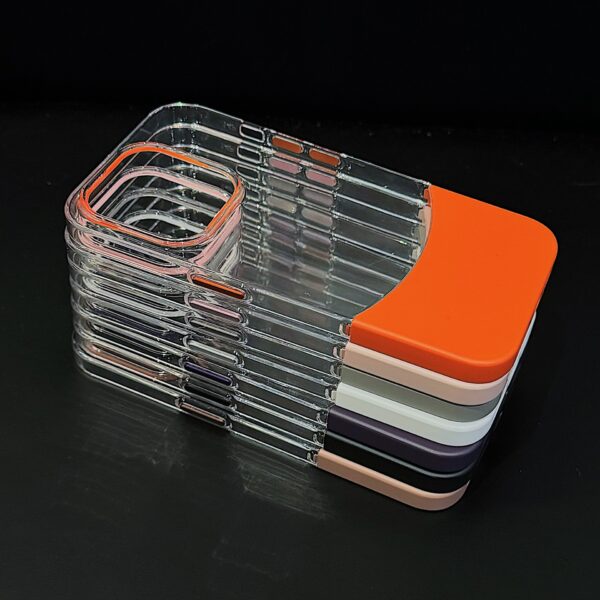 Phone Case Magnetic Up And Down Plug AF Transparent Stitching Two-color Protective Sleeve - Image 2