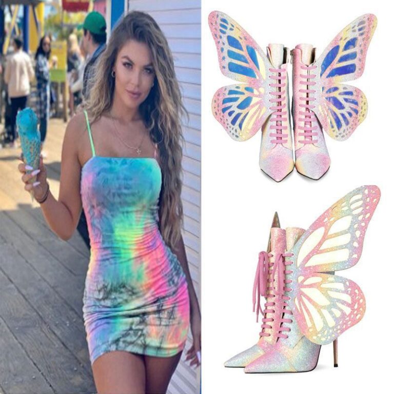 Pointed Toe Lace Butterfly Wings Color-changing Stiletto Multi-wear Trendy Boots