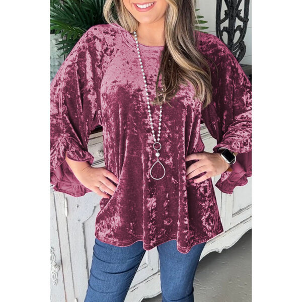 Solid Color Loose Long Sleeves Top For Women - Image 2